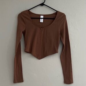 Abound brown cropped top size small